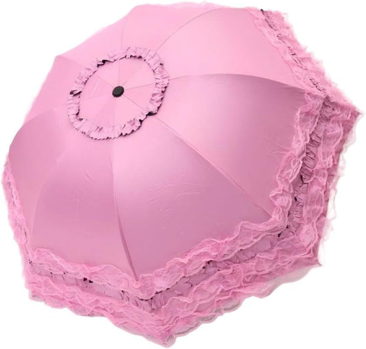 Princess Lace UV Protection Travel Umbrella UPF 50+ Foldable Compact Umbrella