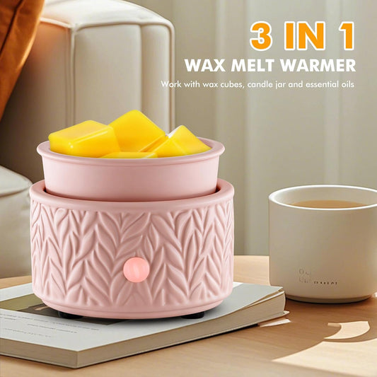Wax Melt Warmer for Scented Wax Melts- Electric 4 in-1 Ceramic Candle Wax Warmer Burner Fragrance Wax Melter for Home Office Bedroom Living Room Decor & Gifts for Women