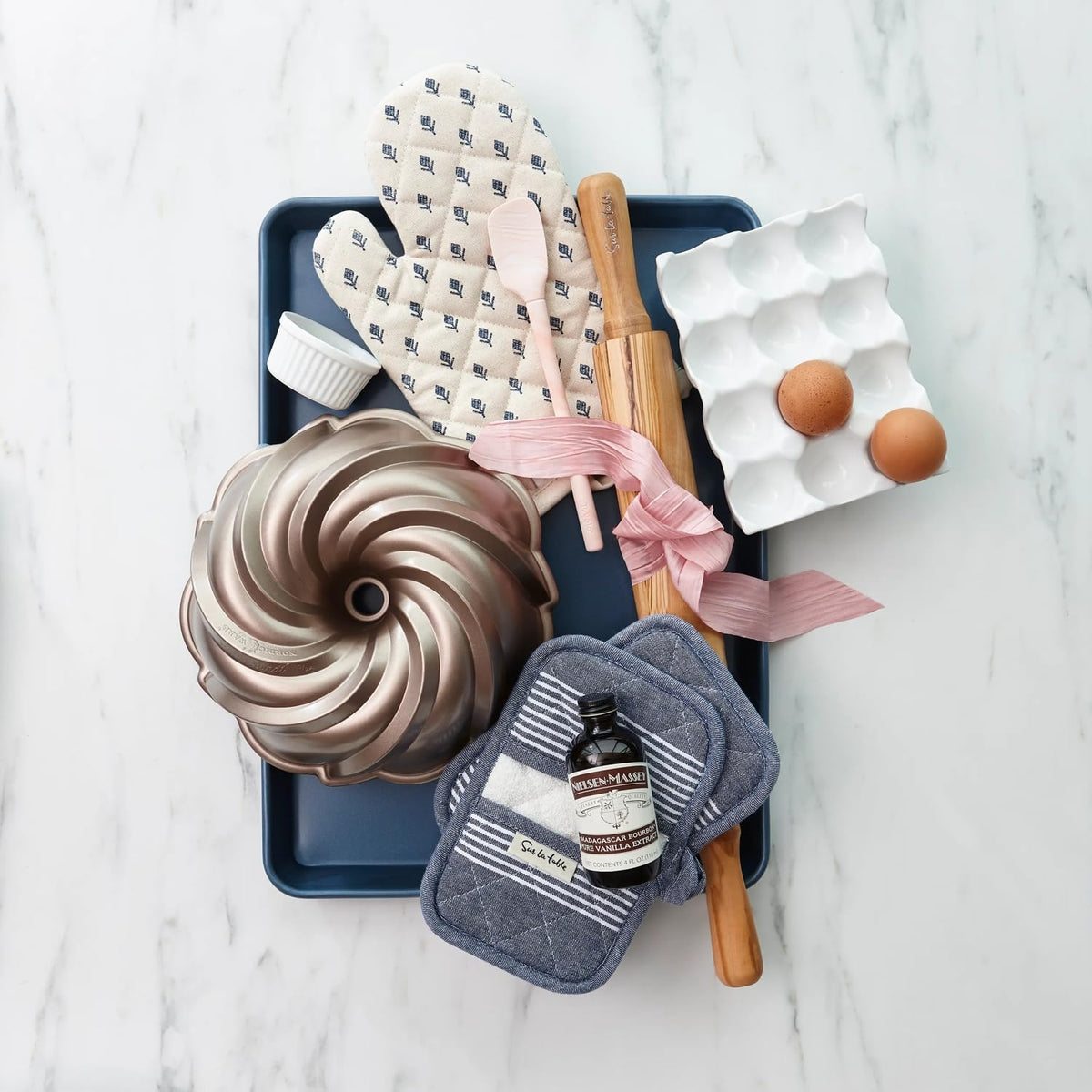 Flex-Core Mini Silicone Spatula and Spatula Spoon, Set of 2, Light Pink
