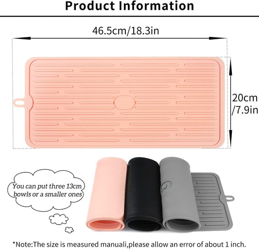 Pet Placemat for Dog and Cat, Mat for Prevent Food and Water Overflow, Suitable for Medium and Small Pet, Pink, Silicone