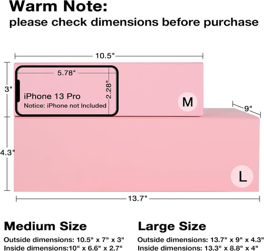 Pink Collapsible Gift Box with Magnetic Closure Lids 13.8x9x4.3 in, Large Bridesmaid Groomsman Proposal Boxes, Rectangle Present Box for Graduation Birthday Storage 1 Pack