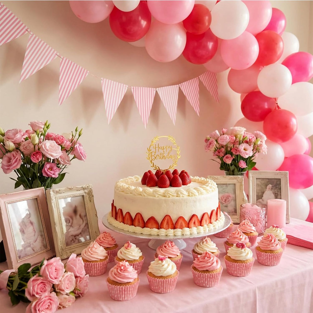 Cupcake Liners Pink, 100PCS Cupcake Liners for Baking, Standard Paper Baking Cups, Greaseproof Muffin Wrappers for Wedding Birthday Party