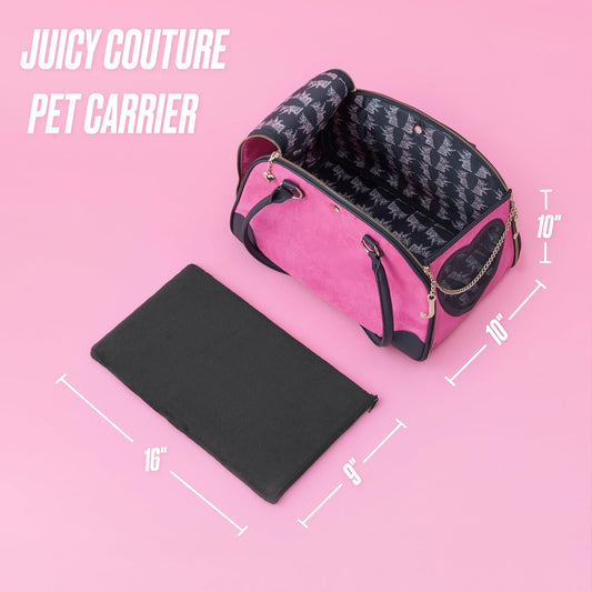 Juicy Couture Give Me Treats Pet Carrier - Stylish Hot Pink Travel Bag for Small Dogs and Cats
