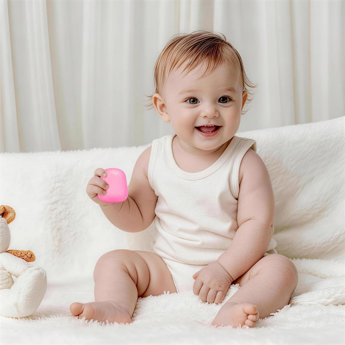 Soft Silicone Squeeze Ball, Slow Rising Gumdrop Toy, Ages 3+(Pink)