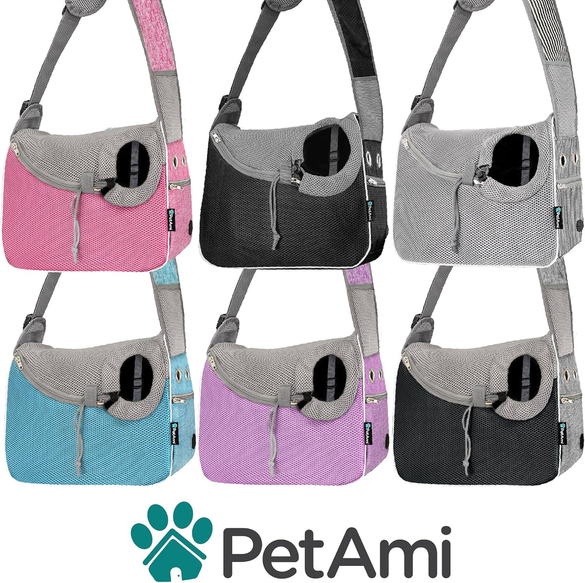 Dog Sling Carrier for Small Dogs, Hands Free Crossbody Carrier, Pink