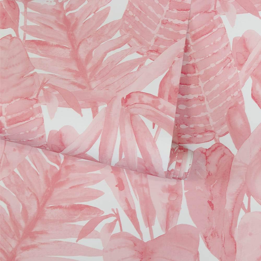 Tempaper Pink Lemonade Tropical Removable Peel and Stick Wallpaper, 20.5 in X 16.5 ft, Made in the USA