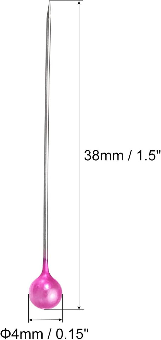 Pearlized Sewing Pins, 1 Set Stainless Steel Ball Head Needle Straight Quilting Pin for Dressmaker Decorations, Pink