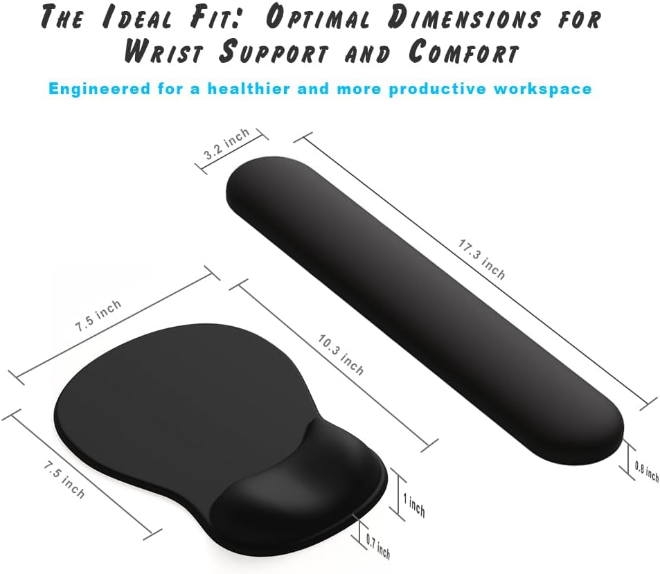 ErgoComfort Gel Wrist Rest Mouse Pad-Ergonomic Office Mousepad with Wrist Support-Non-Slip, Design Desk Accessories Mat for Home&Game Decor (09PinkSerenity Set)