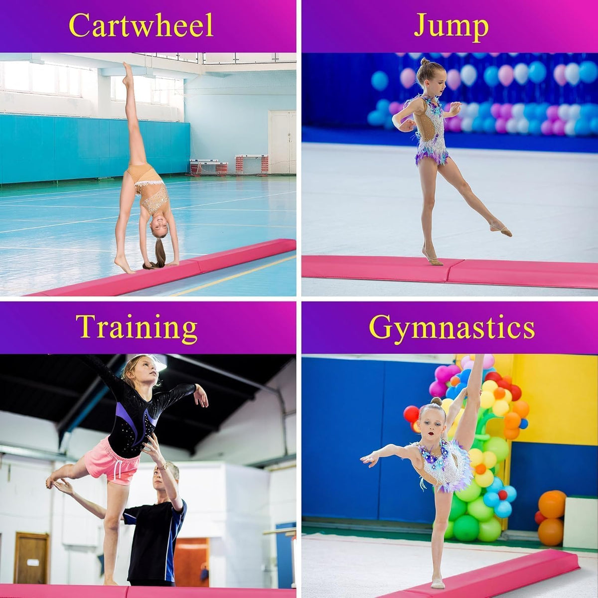 6ft Portable Folding Foam Gymnastics Balance Beam