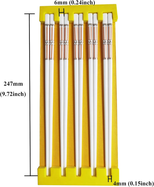 10 Pairs Ceramic Chopsticks With Pink Ribbon Pattern, 9.72 inch High-grade Chinese Bone Porcelain Chopsticks with Delicate Box, Easy to Clean, Dishwasher Safe Microwave Safe Chopsticks