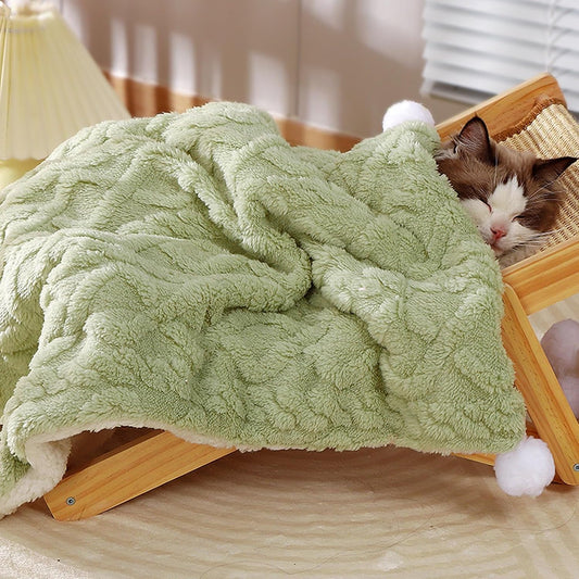Premium Soft Dog Blanket Washable Puppy Essentials Dog Product Cat Kitten Calming Blankets Throw for Medium Small Dogs Pet Dog Gifts-Pink-M