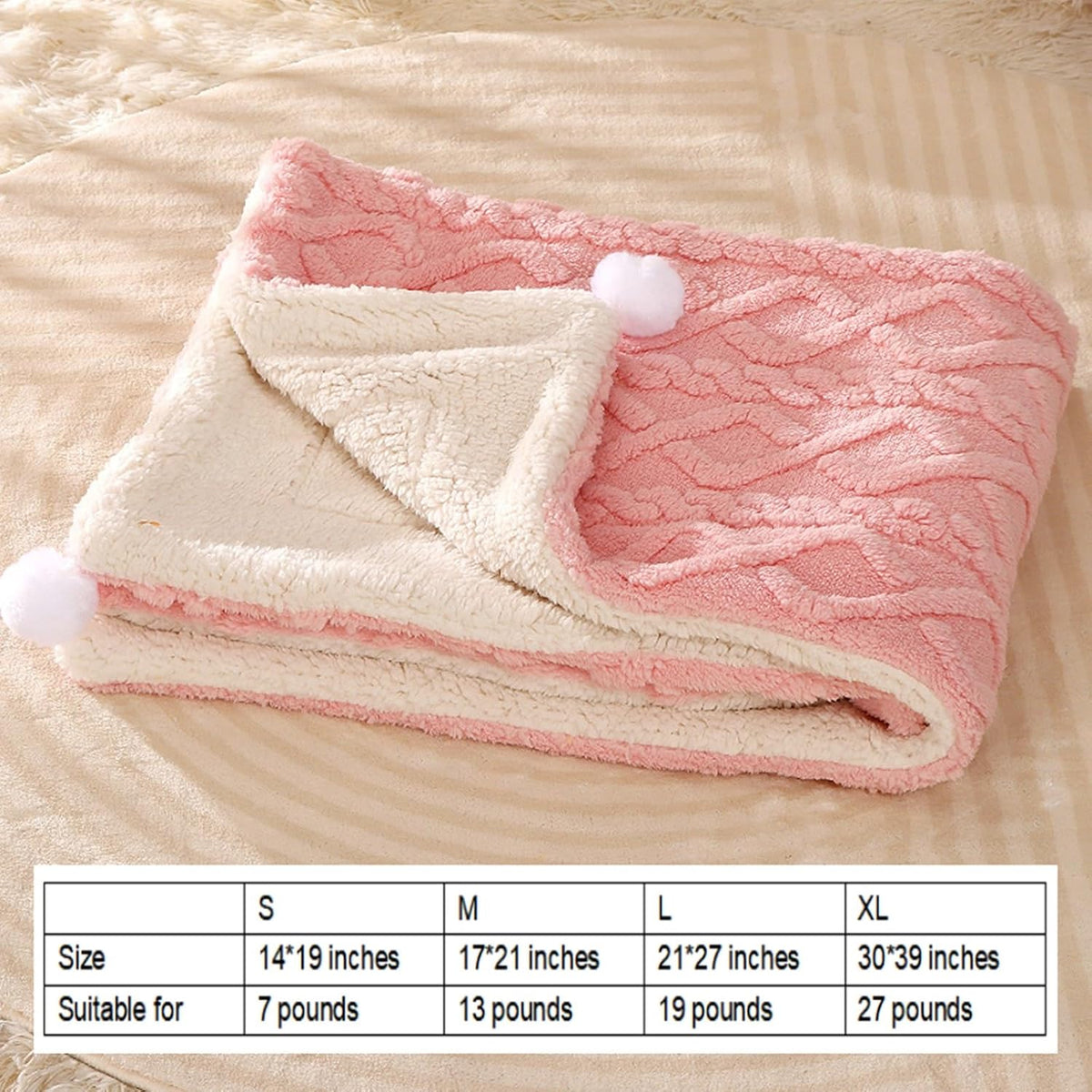 Premium Soft Dog Blanket Washable Puppy Essentials Dog Product Cat Kitten Calming Blankets Throw for Medium Small Dogs Pet Dog Gifts-Pink-M