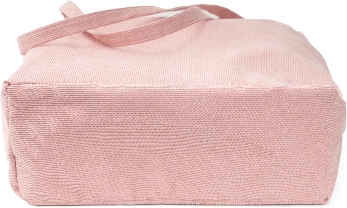 Cute Corduroy Tote Bag Canvas Shoulder Handbags for Women Travel Shopping