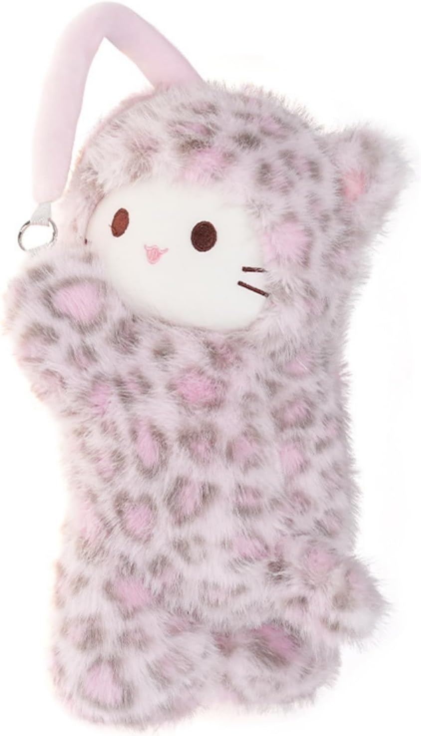 Creative Tissue Box Cover Car Tissue Holder, Cartoon Cute Cat Napkin Dispenser, Decorative Tissue Holder, Tissue Box for Car, Desk, Bedroom, Home, Table (Pink Leopard Print)