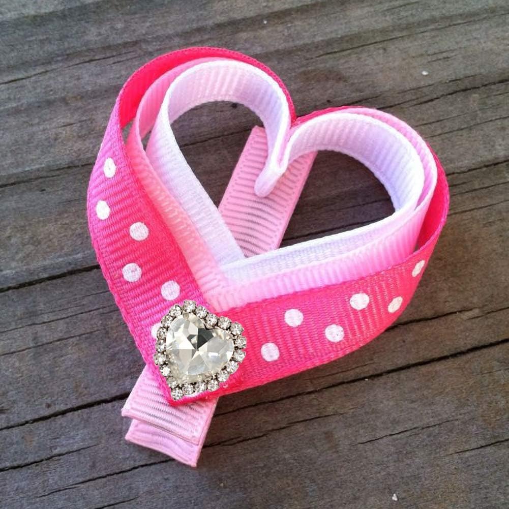 Heart Rhinestones 20pcs Sew on Rhinestones Buttons Embellishments with Diamond,14mm Heart Rhinestone Flatback,Pink