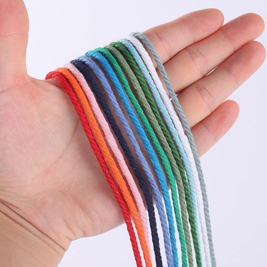 Light Pink Macrame Cord 3mm x 109Yards,Colored Cotton Rope Craft Cord Colorful Cotton Cord Twine for Wall Hanging Plant Hangers Crafts Knitting Decorative Projects