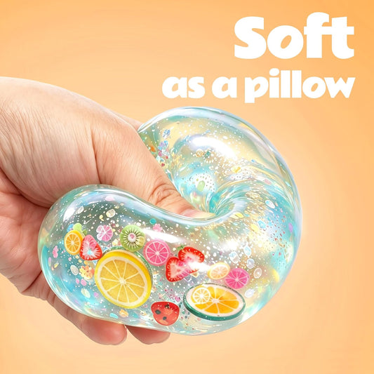 Squishy Bottle Toy, Slow Rising Fruit Sensory Balls (Pink)
