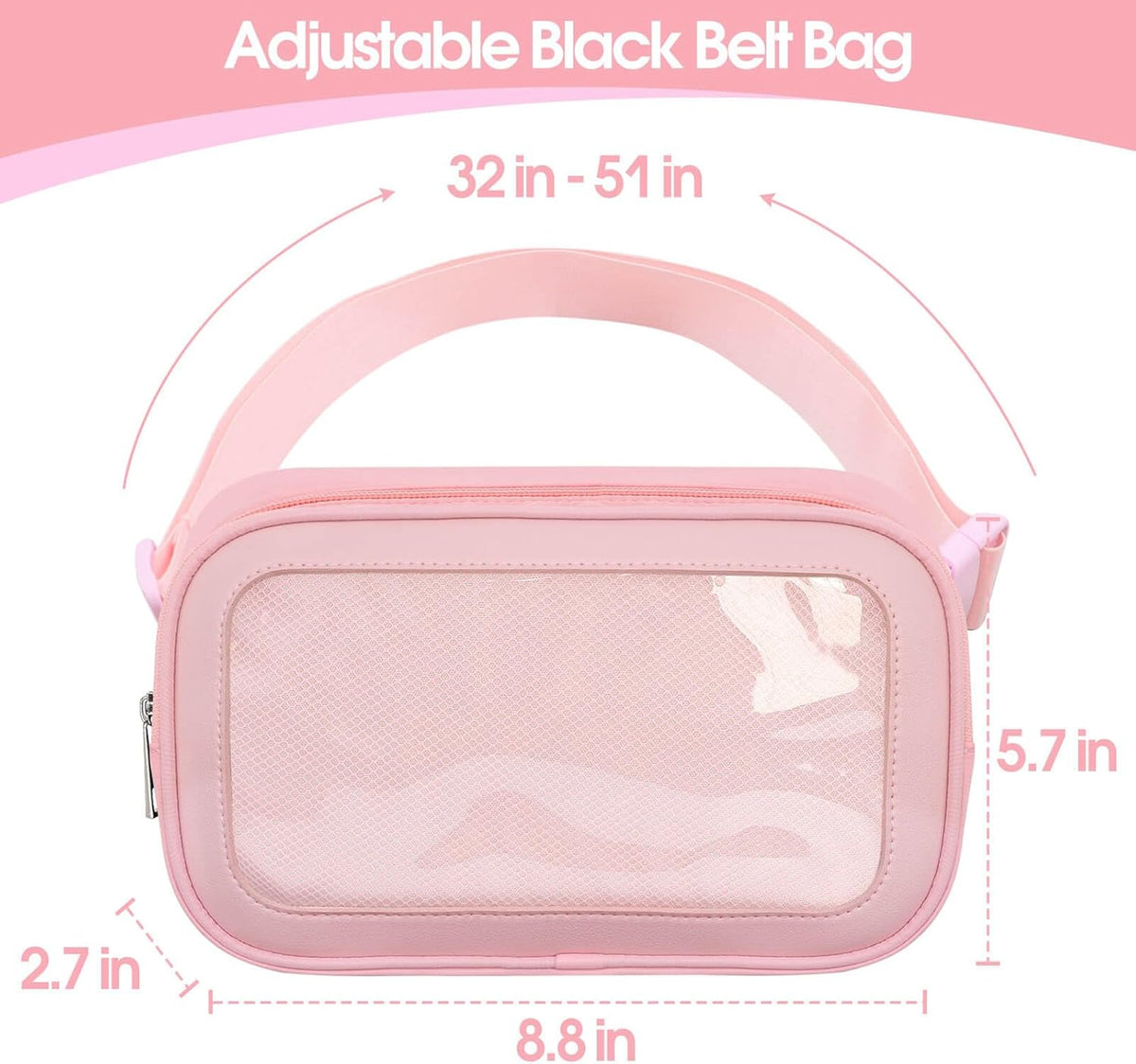 Pin Bag Fanny Pack, Ita Bag Storage Crossbody Belt Bags, Pink