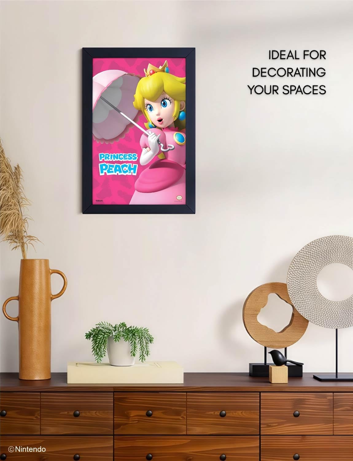 Super Mario Poster - Umbrella Princess Peach - 11x17 Framed