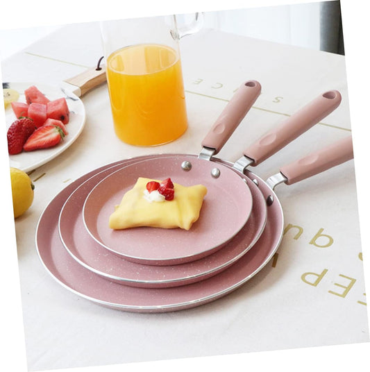 Pink Aluminum Omelette Pancake Pan for Cooking and Restaurant Use