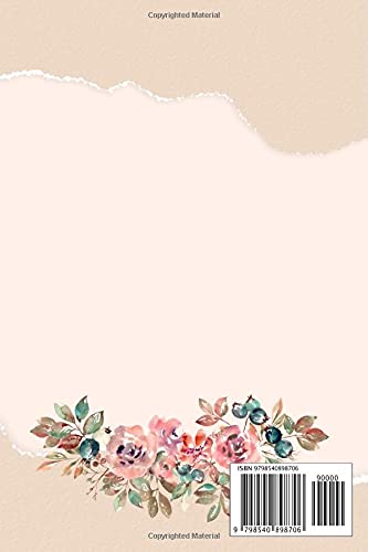 My Journal: Cute Floral Dotted Grid Journal 6x9 inches Peach: Dotted Journal/ Dotted Diary