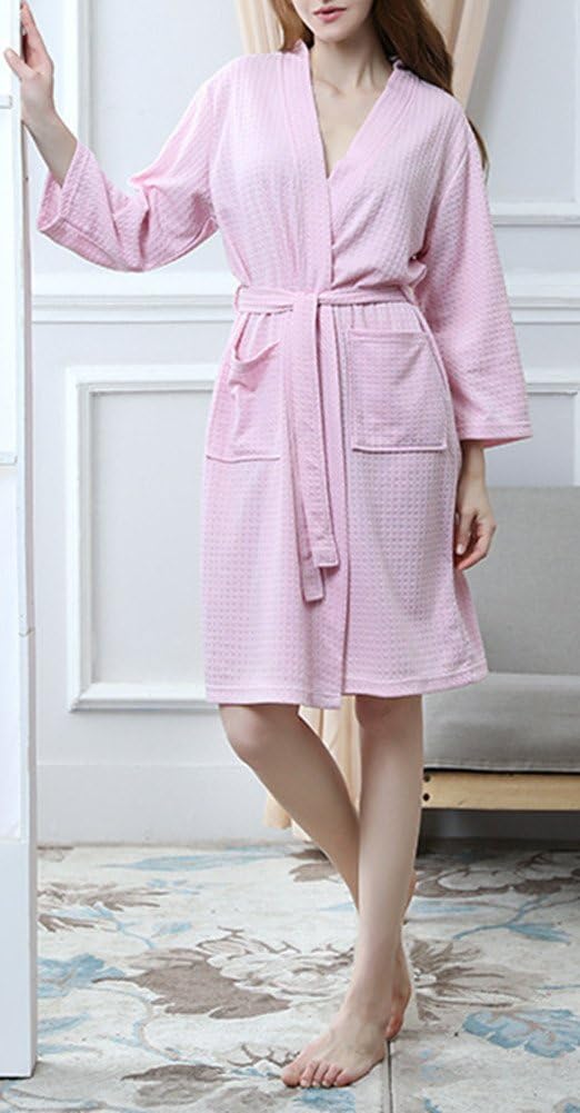 Robes for Women,Fleece Robe Lightweight Knee Length Short Kimono Spa Robe