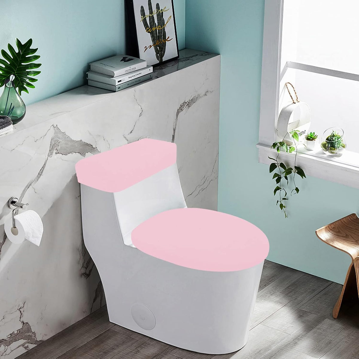 Toilet Lid Cover and Toilet Tank Lid Cover Set, Milk Silk Toilet Cover