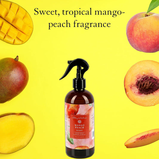 Linen Spray, Mango Peach, Fabric Freshener and Fragrance Room Spray, Pack of 2, 16 oz