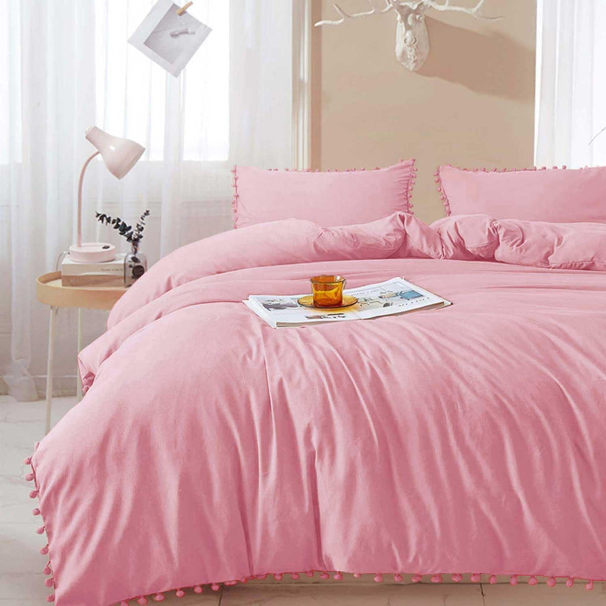 Pink Standard Size Pillow Shams Set of 2, 20x26 Inch