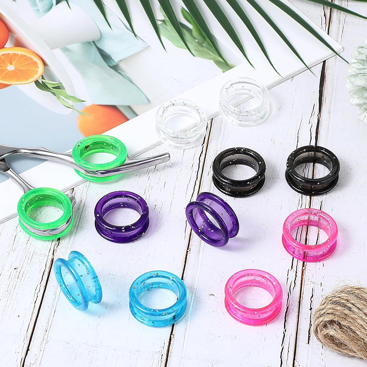 12 PCS Scissors Finger Rings Soft Silicone Scissors for Pet Grooming Scissors Accessories for Animal Hair Cutting Thumb Inserts Finger Protector Ring for Professional Barber