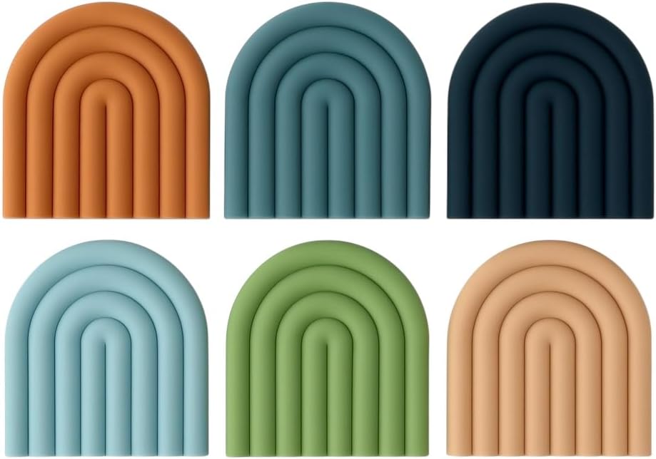 Silicone Heat Resistant Trivet Mats – Multipurpose Non-Slip Kitchen Hot Pads, Insulated Coasters & Pot Holders – Modern Placemats for Dining Table & Countertop – Set of 2 (Blush Pink)