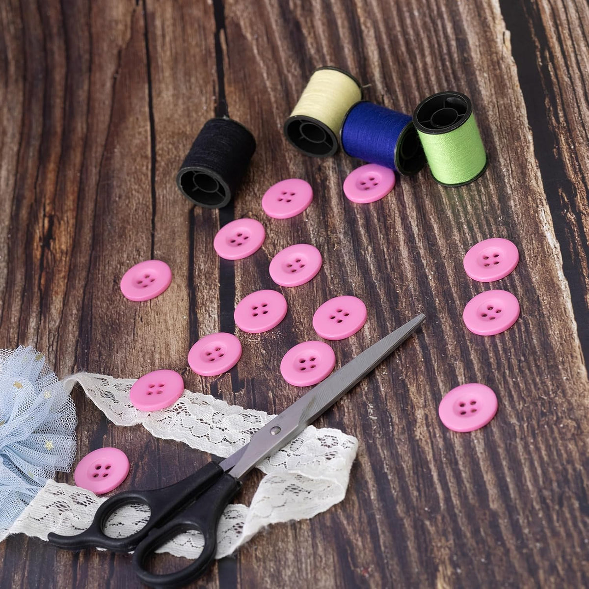 80PCS 3/4In Pink Buttons for Crafts,Sewing Clothes DIY