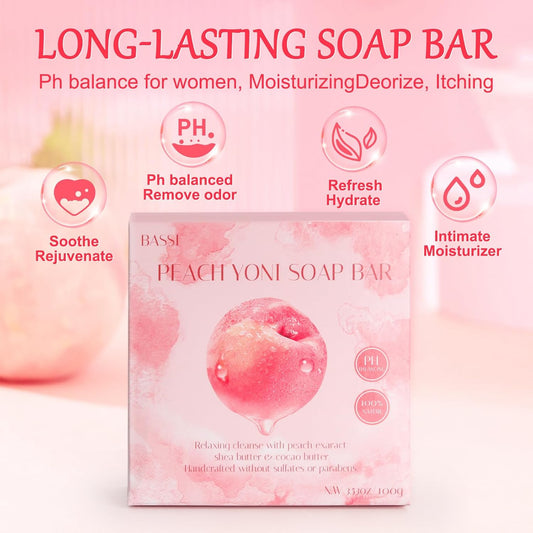 2 PCS Yoni Soap Bars for Women, Natural Yoni Bar pH Balance & Intimate Care