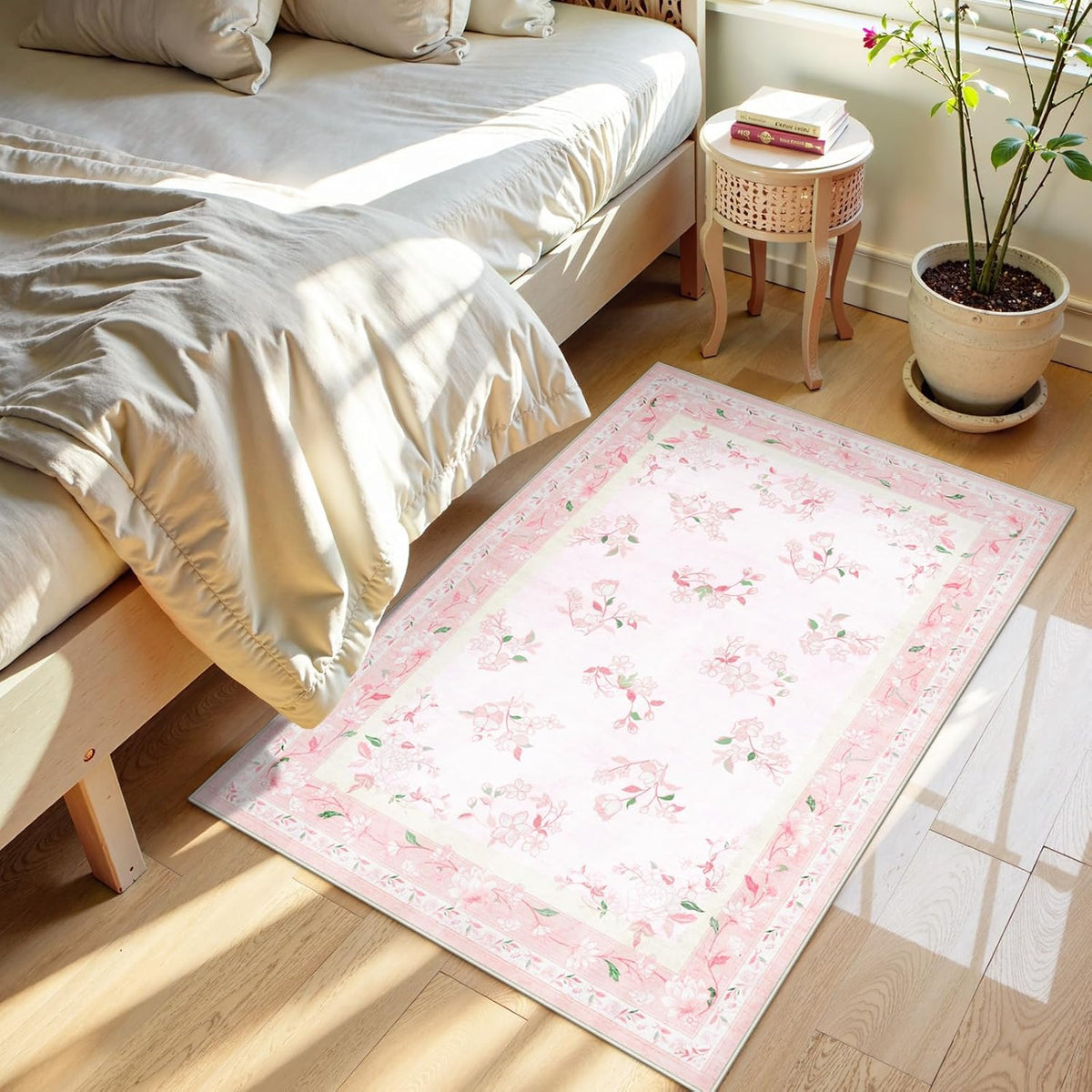 2x3 Small Pink Washable Rug, Non Slip Soft Rug for Entryway