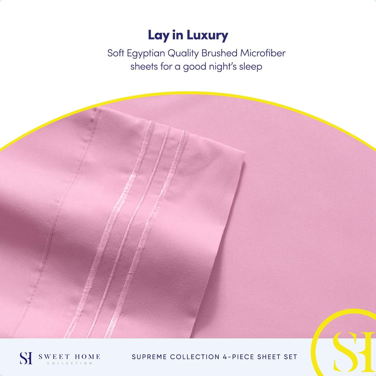 Queen Size Bed Sheets - Breathable Luxury Sheets with Full Elastic & Secure Corner Straps Built In - 1800 Supreme Collection Extra Soft Deep Pocket Bedding Set, Sheet Set, Queen, Pink