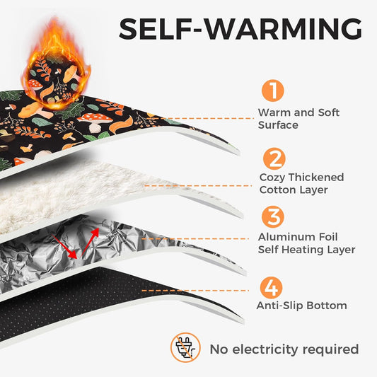 Homimp 2 Pcs Guinea Pig Pee Pads,Self Heating Guinea Pig Bed Pads for Winter Keep Warm,Washable&Anti Slip Small Animal Beds for Indoor Rabbit Hamster Squirrel Hedgehog Chinchilla Ferret,Black 16"x24"