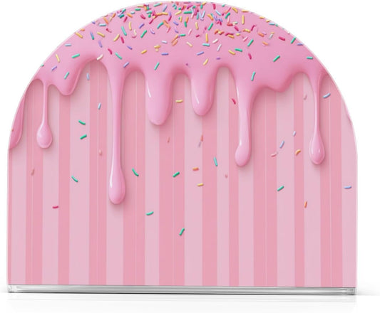 Ice Cream Waffle Cone Pink Napkin Holder for Table Freestanding Tissue Dispenser Acrylic Cloth Napkin Holders for Kitchen Countertop Home