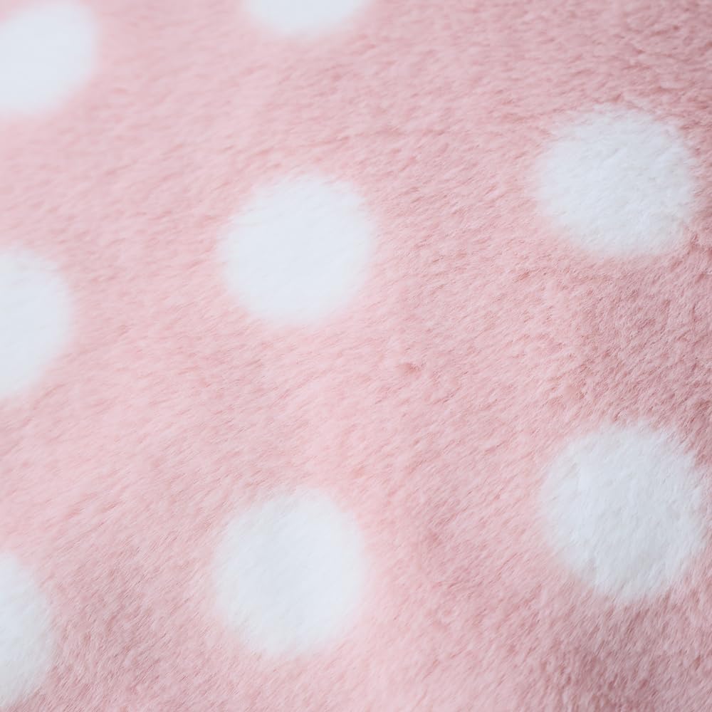 Polka Dot Plush Throw Pillow Covers, Decorative Soft Faux Fur (Light Pink,18" x 18" (Pack of 2))