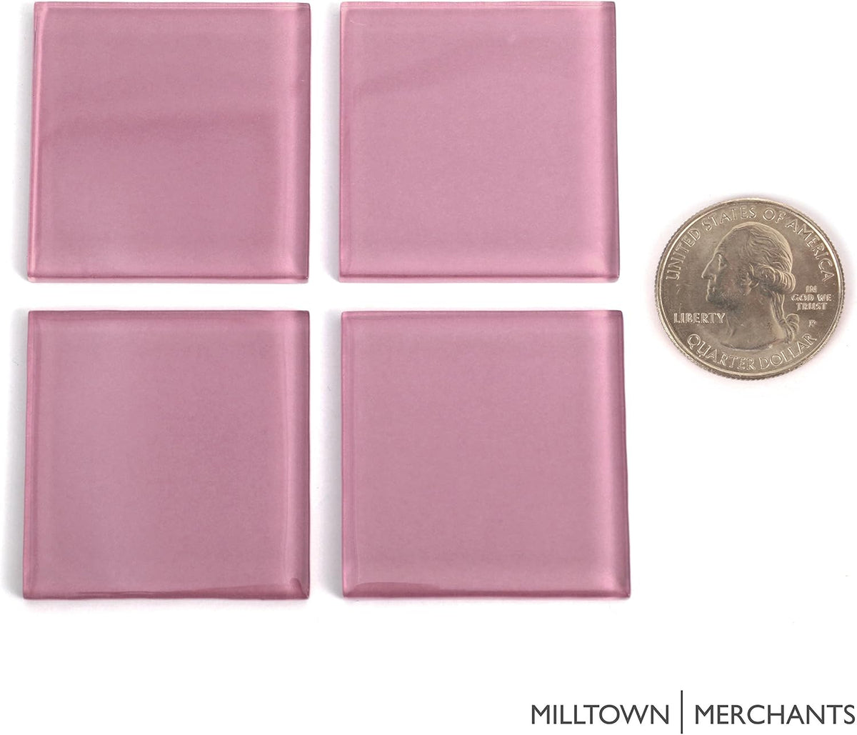 ™ 1.8 Inch (48mm) Baby Pink Crystal Mosaic Tile - Bulk Glass Mosaic Tiles - 3 Pound (48 oz) Crystal Tile Assortment for Backsplash, Murals, Stepping Stones, and Mosaics