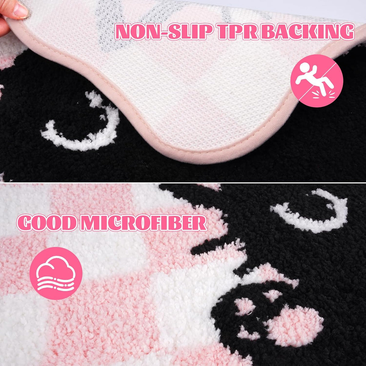 Pink Bathroom Rug, 24" x 16"