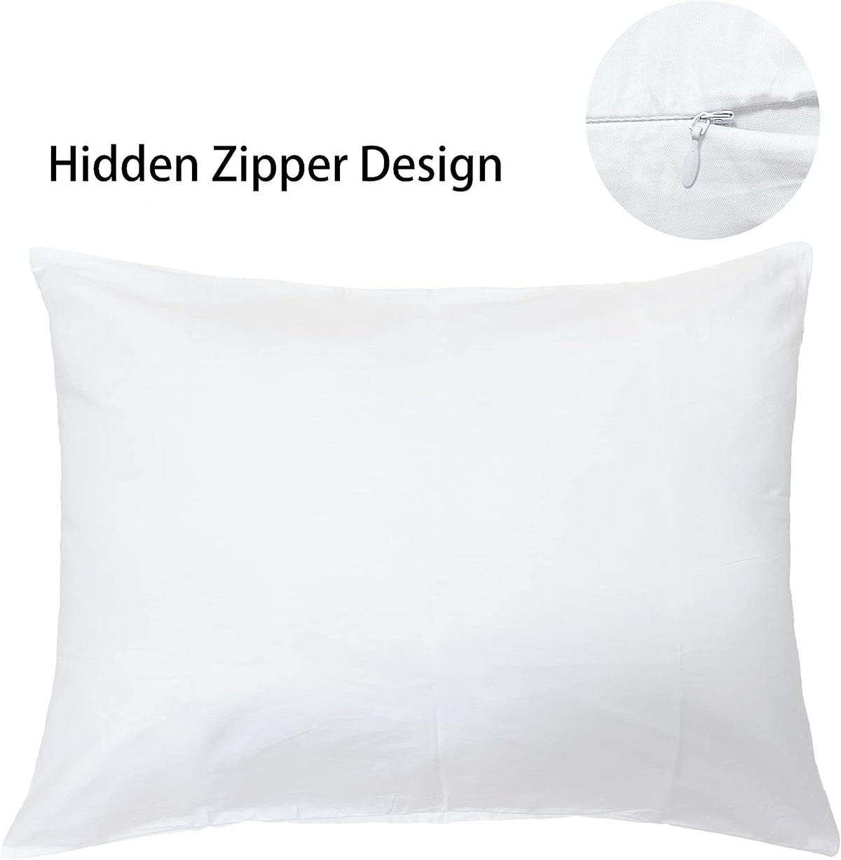 1000 Series Combed Cotton Standard (20x26) Pillowcases Set of 2 - Zipper Closure, (Stripe, Peach)