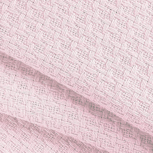 100% Cotton Bed Blanket, Breathable Bed Blanket Full Queen Size, Cotton Thermal Blankets Full Queen, Perfect for Layering Any Bed for All Season, Baby Pink