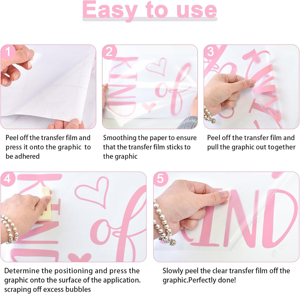 Inspirational Wall Quote Decals, Peel and Stick Vinyl Pink Wall Stickers