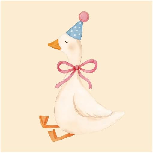 Whaline 50Pcs One Silly Goose Cocktail Napkins Coquette Pink Bow Goose Paper Napkin Disposable Beverage Dessert Napkin for Birthday Baby Shower Party Supplies Table Decor
