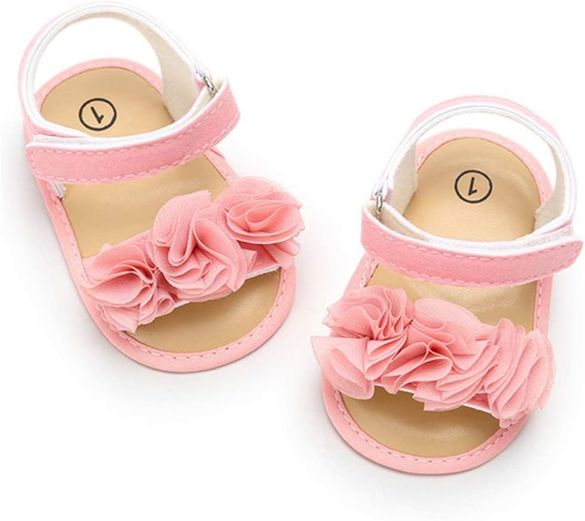 Infant Baby Girls Summer Sandals Newborn Toddler First Walker Crib Dress Shoes (0-18Months)