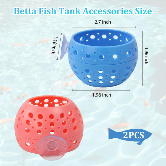 2 Pack Betta Tunnel, Betta Fish Tank Accessories with Suction Cup, Hollow Design for Easy Cleaning, Betta Hammock Provides a Safe Hiding Provides Betta Fish, Guppiesand Shrimp