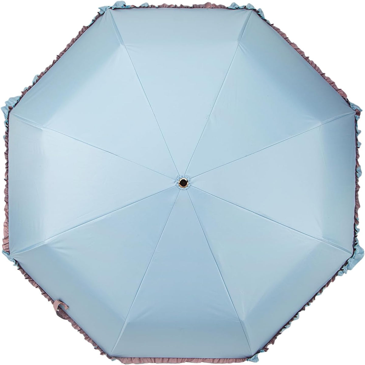 Floral Edge Compact Umbrella Folding Anti-UV Parasol with Hook Handle Sunproof Rainproof & Windproof Umbrella