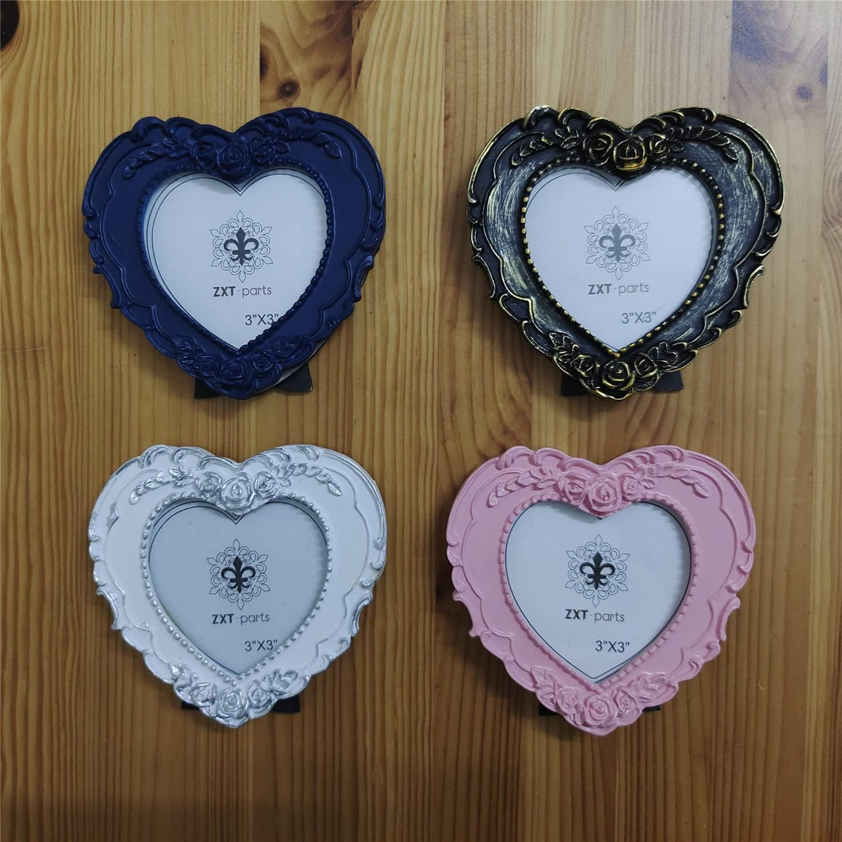 3x3 Picture Frame Square Pink Frame. Resin Handmade Photo Frame. Glass Panel. Black Suede Cover.European Style Suitable for Wall or Desktop.