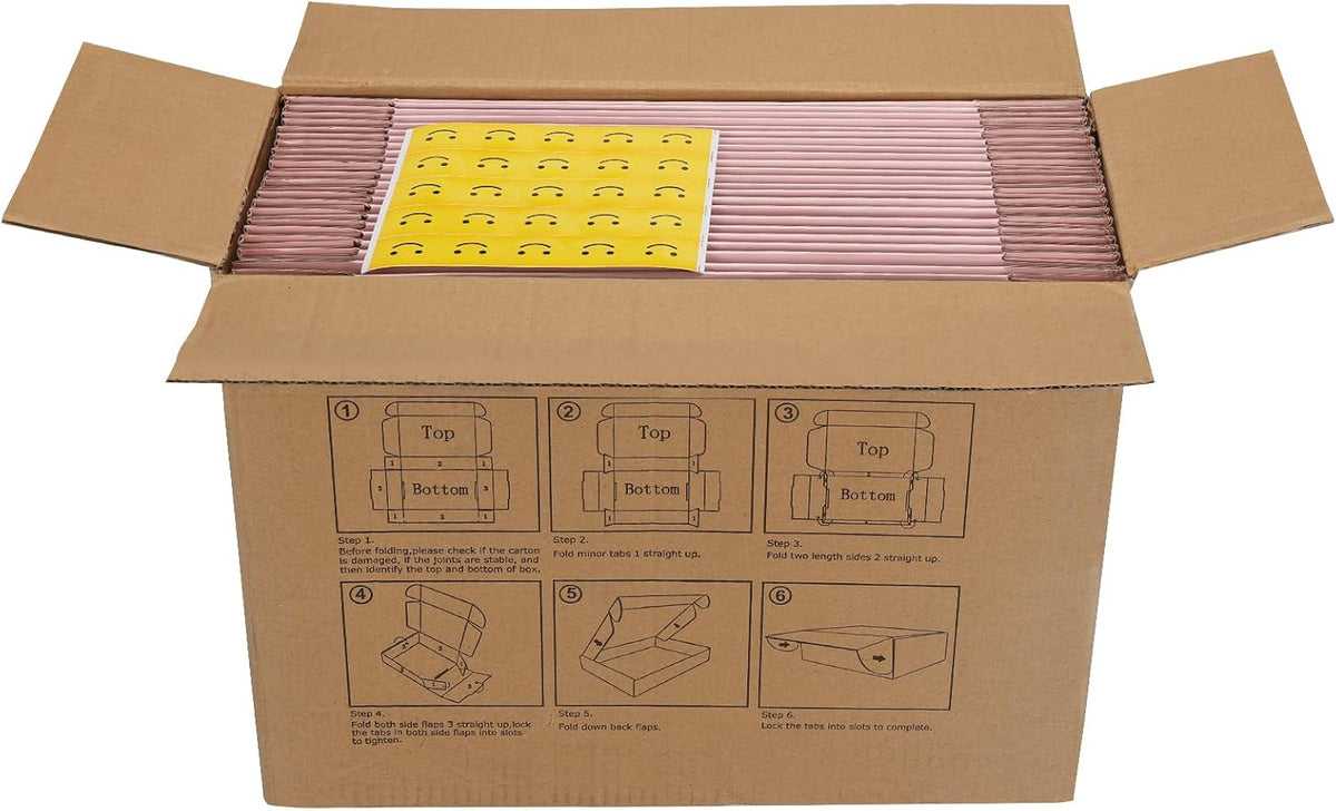 11x8x2 inches Shipping Boxes Set of 25, Pink Corrugated Cardboard Gift Box for Packing, Mailing, Small Business