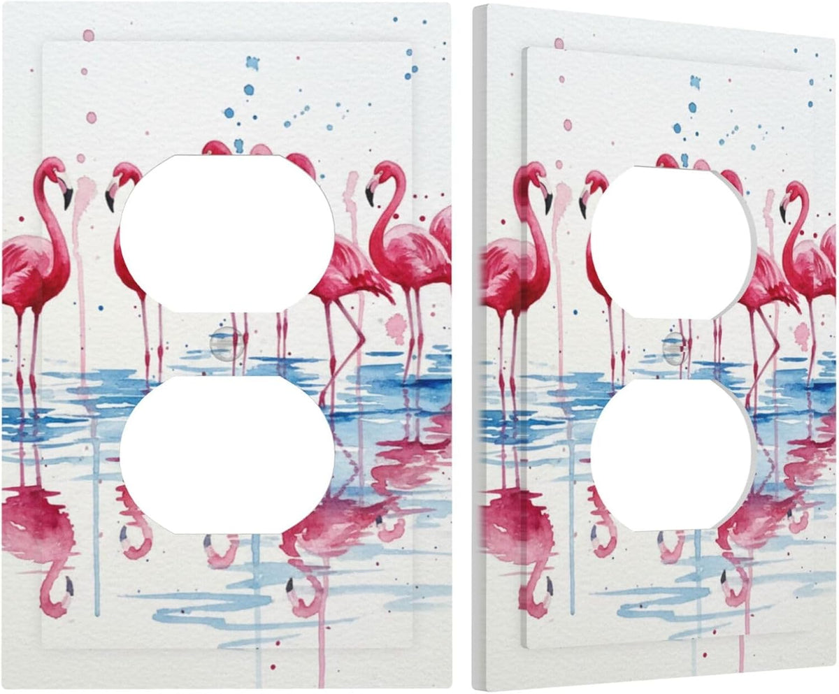 Pink Flaming Splatter 1 Gang Single Duplex Receptacle Outlet Cover Jumbo Size Electrical Wall Plate Electric Decorator Light Switch Face Socket Plate Cover